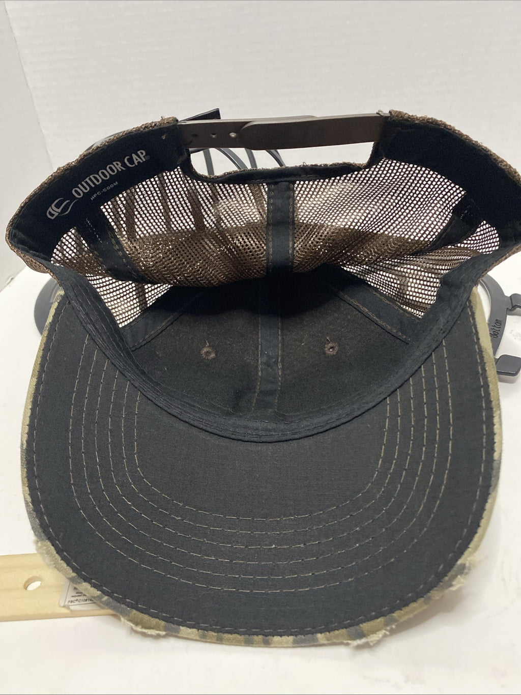 BBB  Leather Patch Logo W Cameo  Hat Cap Snapback Mesh Back Adjustable