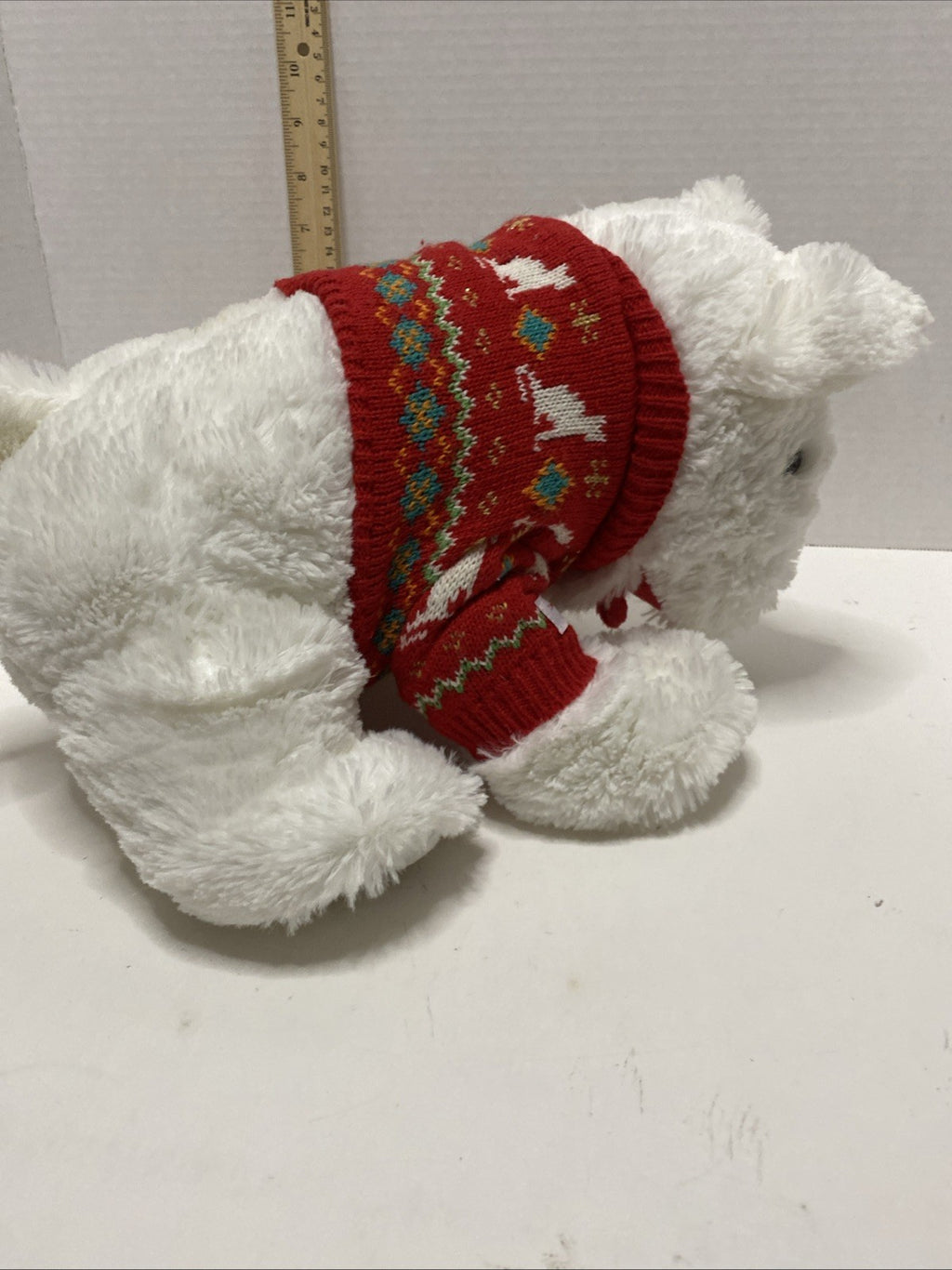 Target Bullseye Dog Holiday Winter Christmas Sweater Plush Stuffed Animal 2012