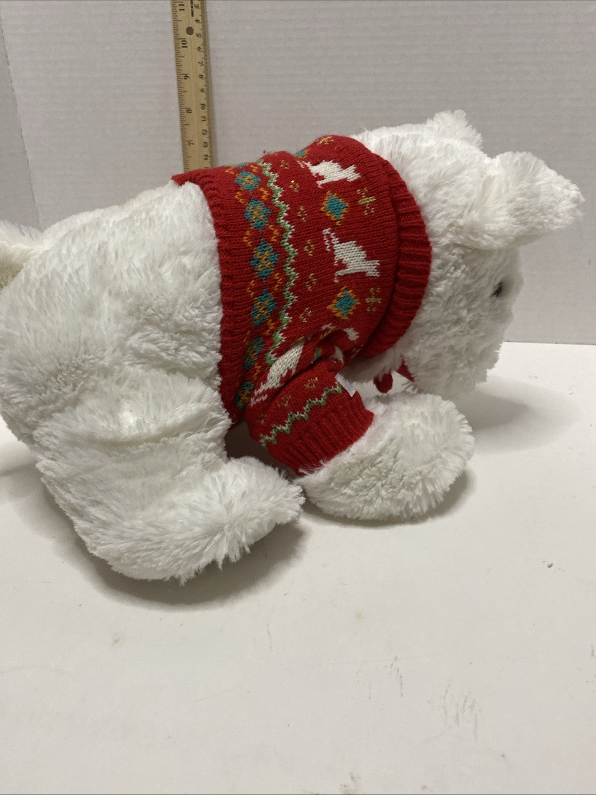Target Bullseye Dog Holiday Winter Christmas Sweater Plush Stuffed Animal 2012