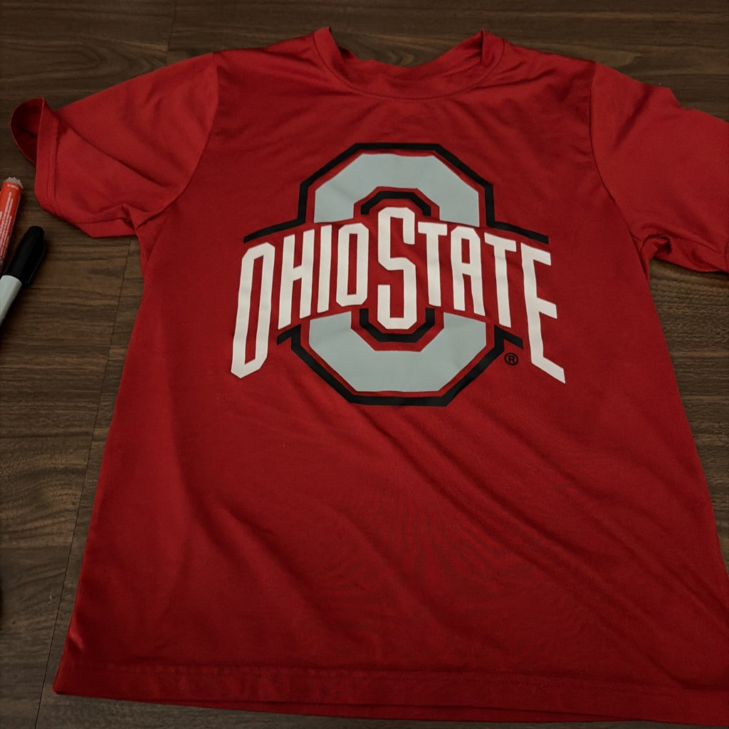 Ohio State Buckeyes Shirt Youth Large (10/12) Red Pullover Athletic Sweat Wickin