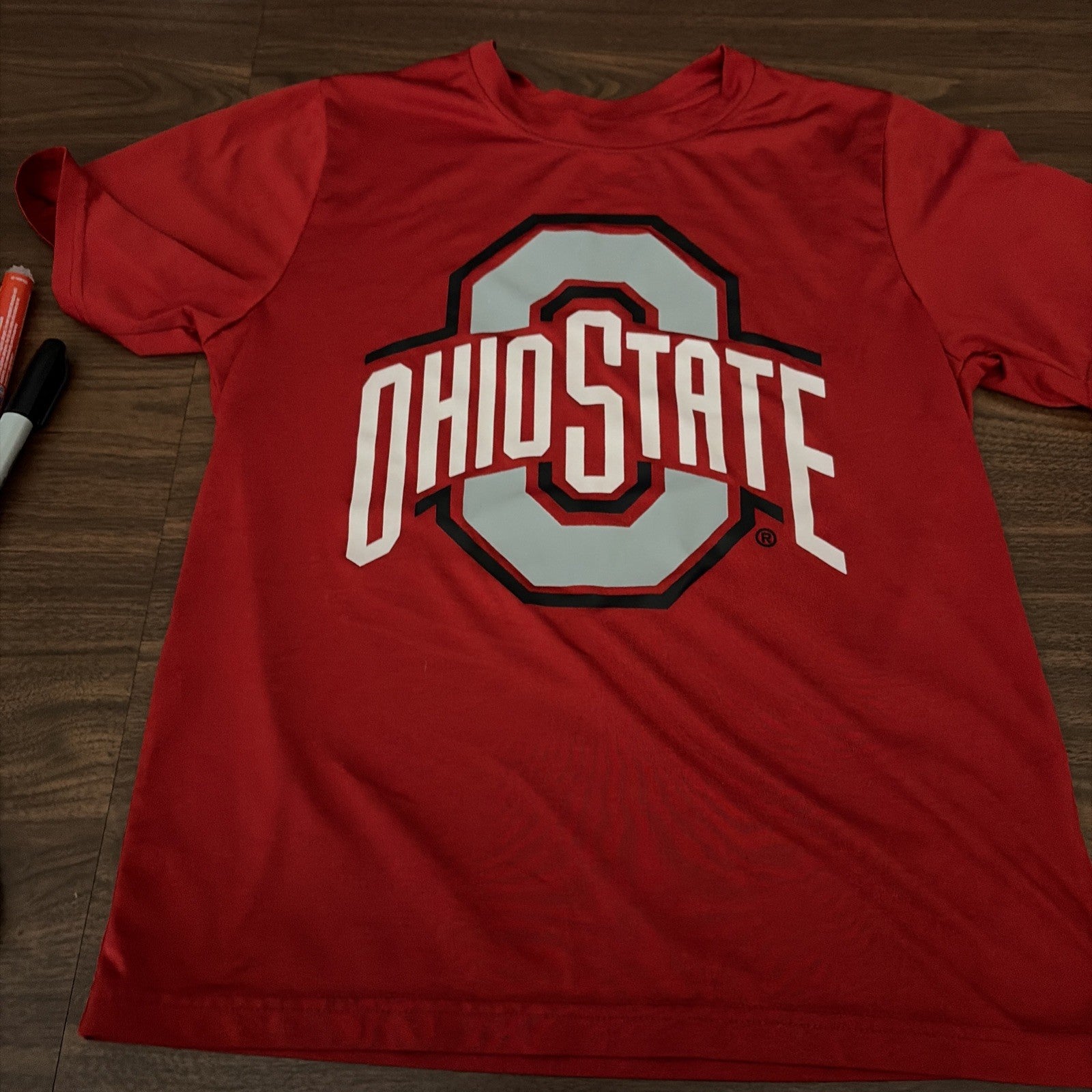 Ohio State Buckeyes Shirt Youth Large (10/12) Red Pullover Athletic Sweat Wickin