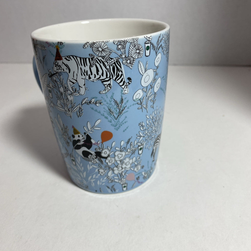 Starbucks 2020 Birthday Party Animals Ceramic Coffee Mug 10 oz Tiger Zebra Panda