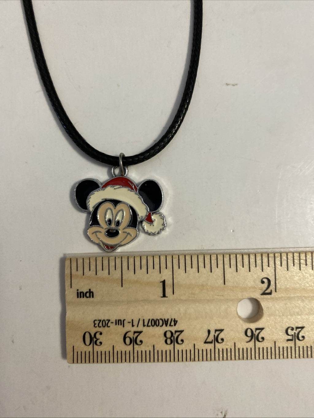 Disney Mickey Mouse Santa Hat Pendant Necklace Christmas Holiday Unsigned