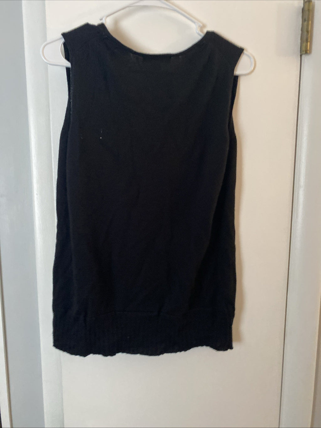 Coldwater Creek Size L Black 100% Cotton Scoop Neck Shell Vest Sweater Top