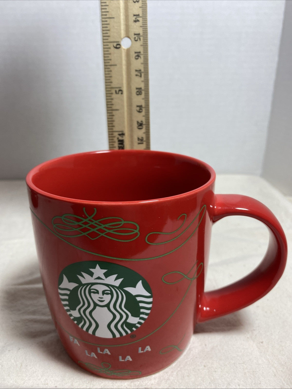 Starbucks 2020 Christmas Coffee Cup Mug  FA LA LA LA LA 12 Oz. Red