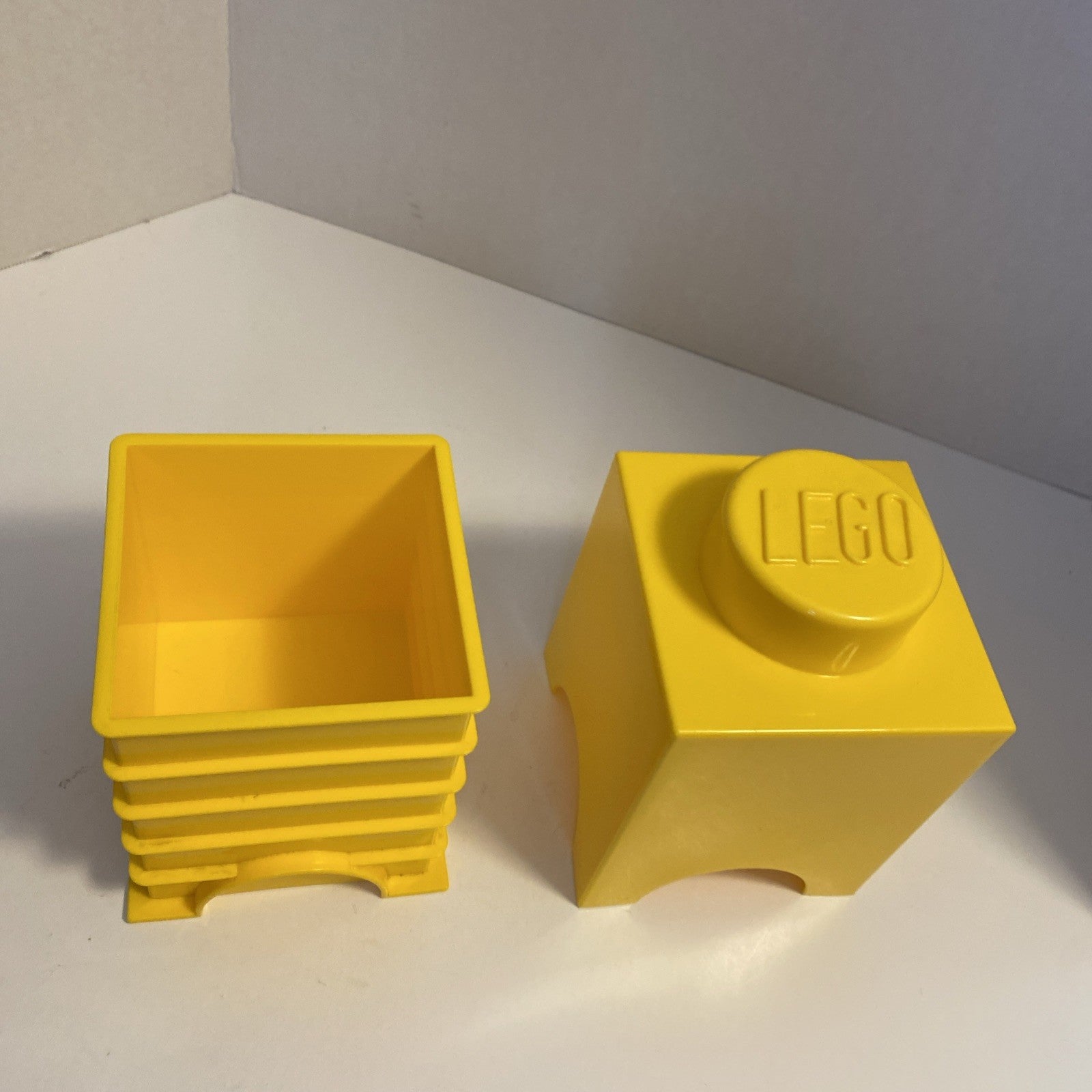 Lego Storage Container Yellow Stackable Brick. 1 X 1 Stud Size