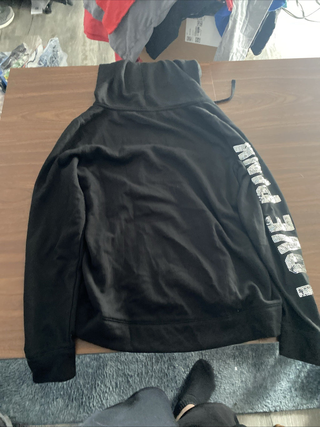 Pink Victoria’s Secret love pink NYC black women’s small hoodie zip up