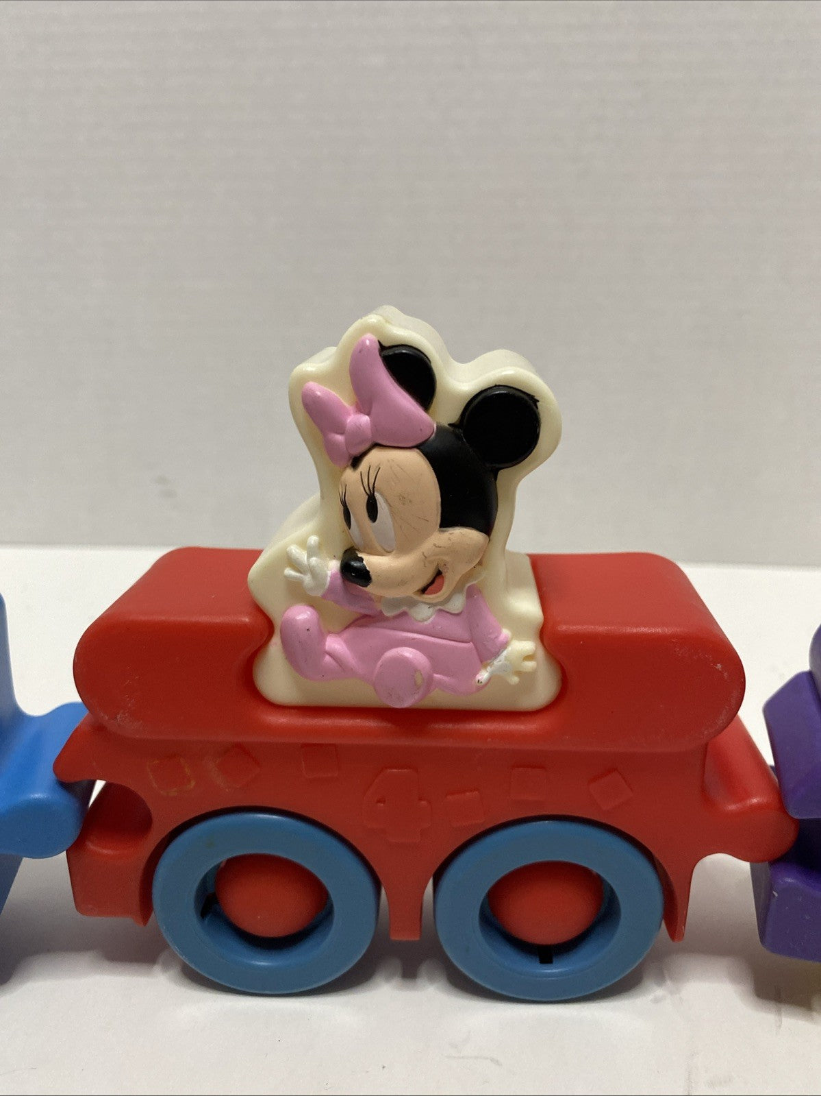 Rare Disney Roll Along Puzzle Train Vintage Mickey Minnie Goofy