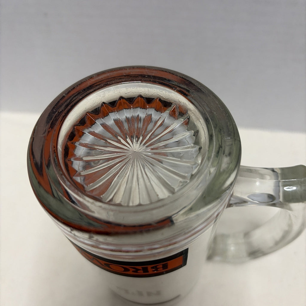 Vintage NFL Cleveland Browns Glass Beer Stein Mug Cup 10 Oz