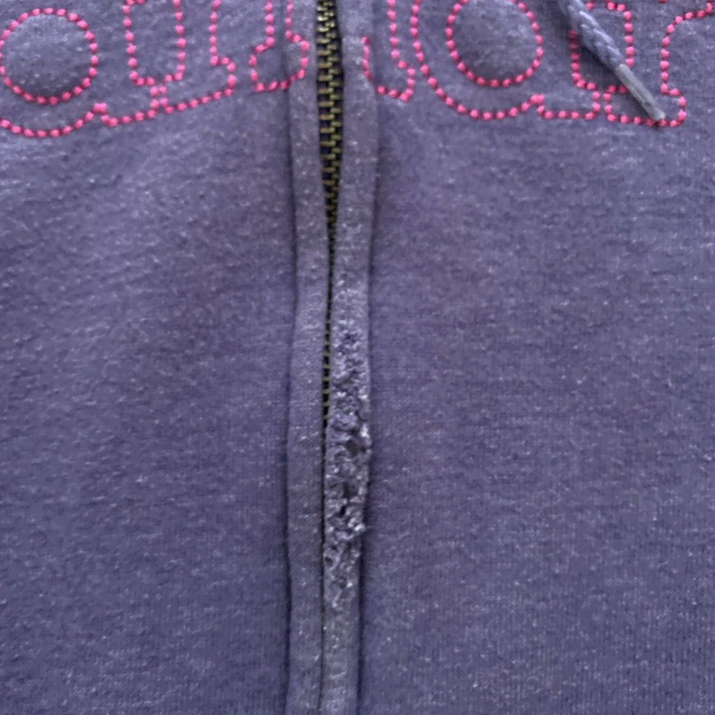 Carhartt Womans Medium 8/10 Full Zip Hoodie Purple W/Pink Writing