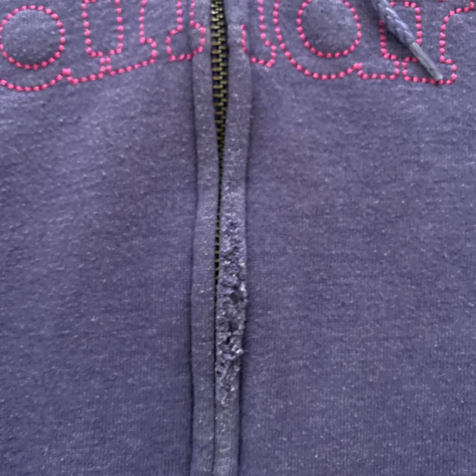 Carhartt Womans Medium 8/10 Full Zip Hoodie Purple W/Pink Writing