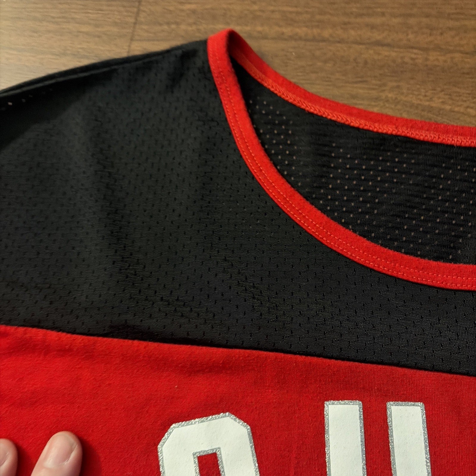 The Ohio State University Buckeyes Three-Quarter Sleeve Mesh Shoulder Shirt