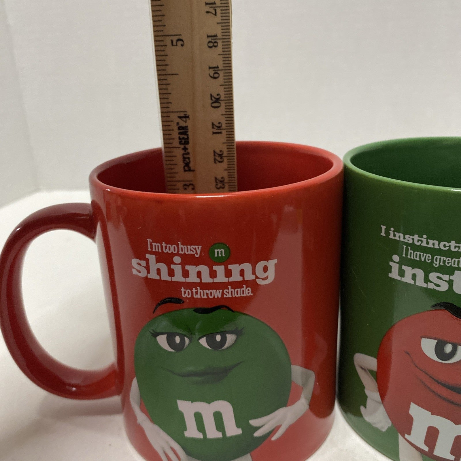 Set of 2 Collectible M&M Candy Ceramic Coffee Cups/Mugs