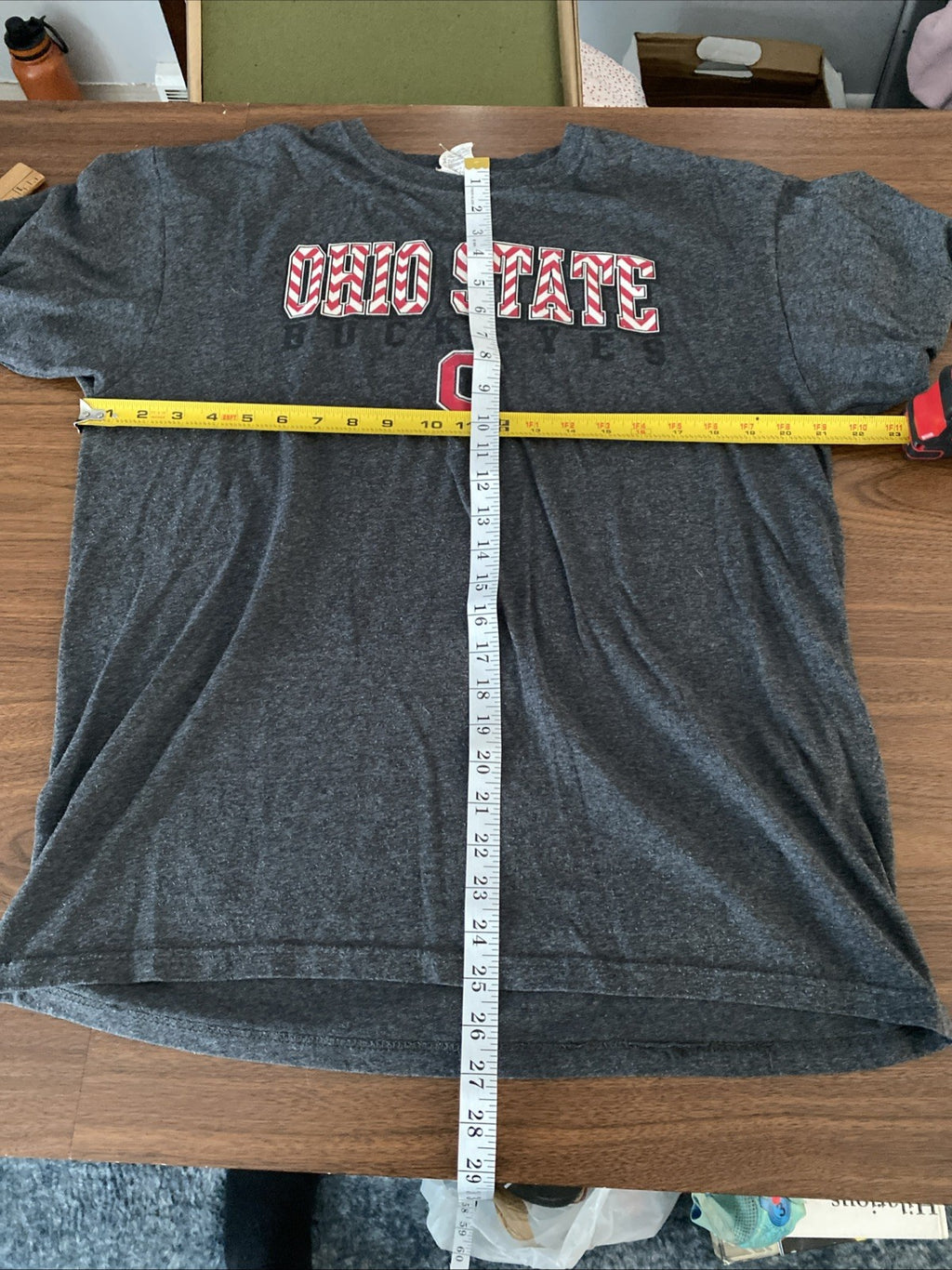 Amber Ohio State buckeye shirt red white stripe