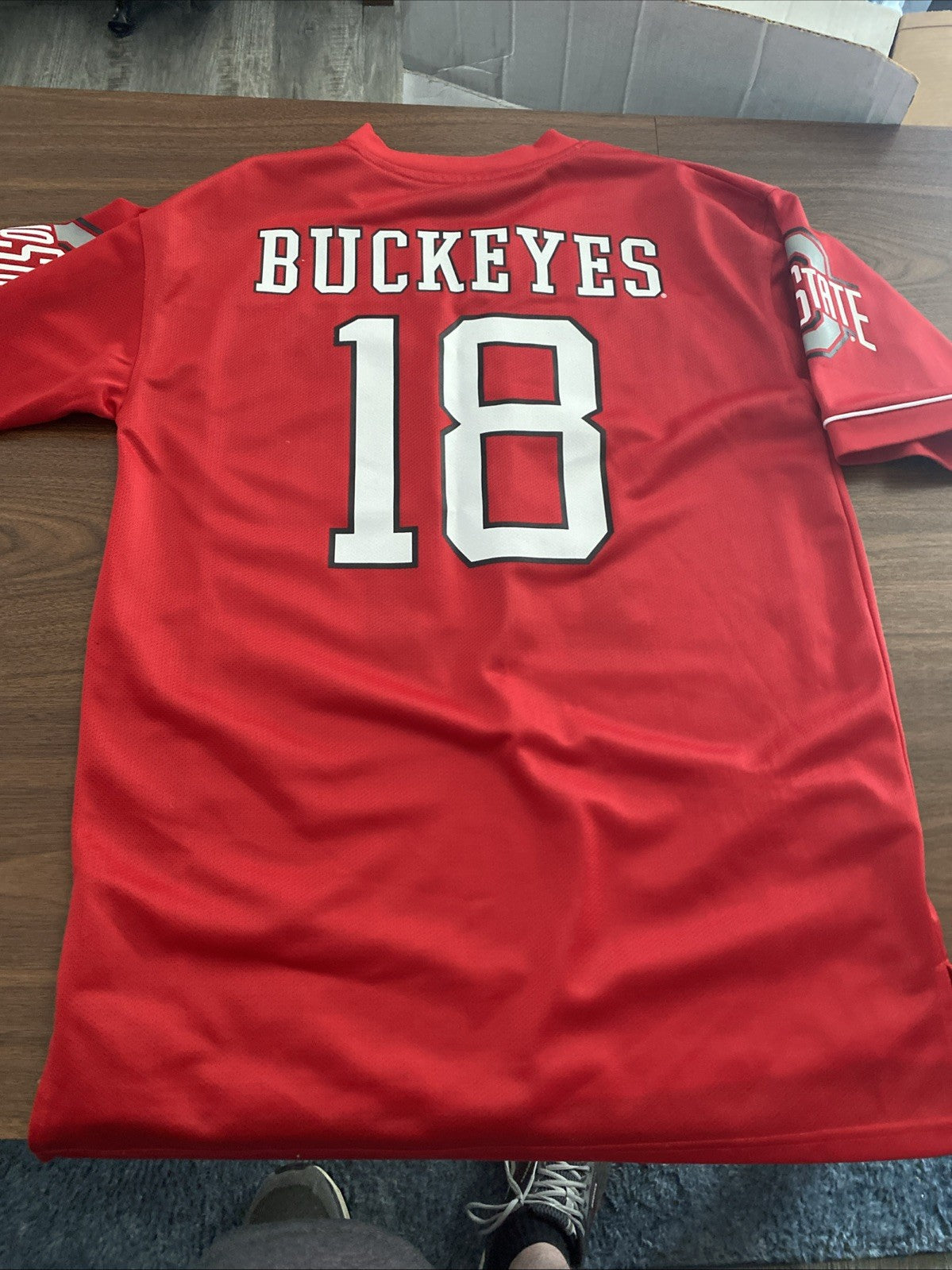 Ohio State Buckeyes Jersey Adult Medium Red #18 Jersey the Ohio State University