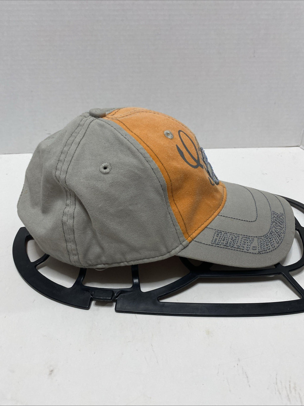Genuine Harley Davidson Trucker Baseball Cap Orange Gray/Rhinestones