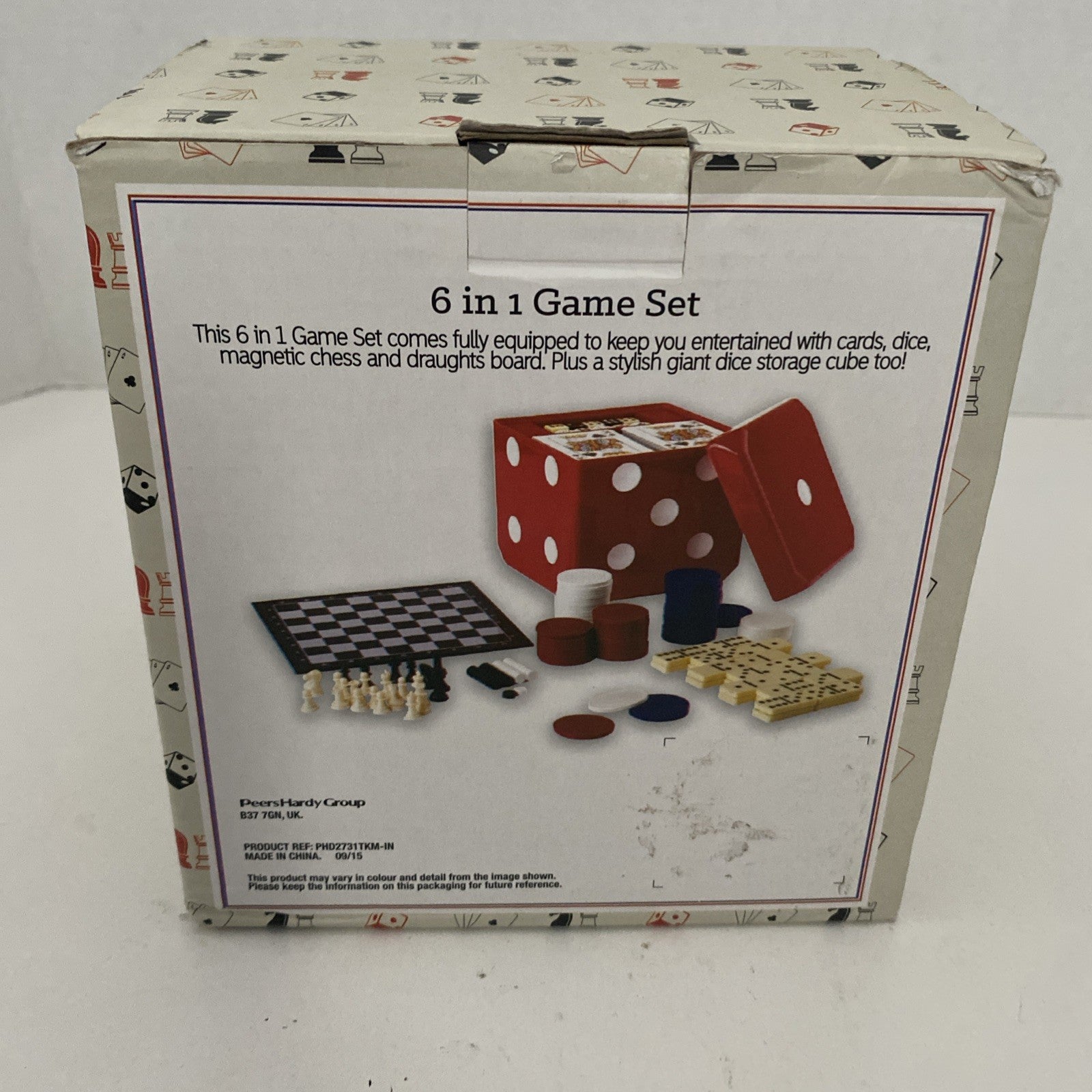 [NEW]Macy's 6 in 1 Game Cube Set - Chess, Checkers, Dominoes, Cards, Poker, Dice