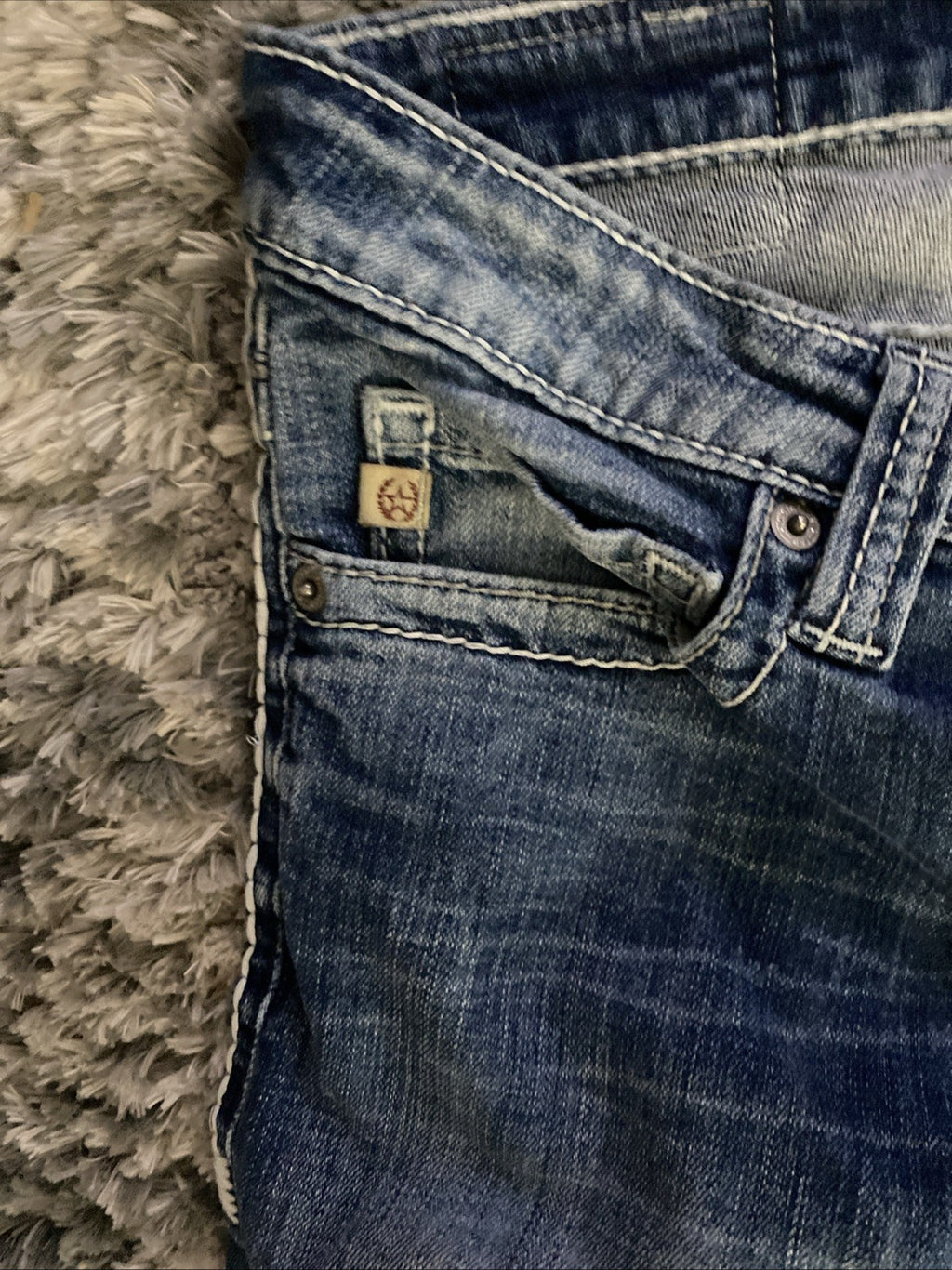 Big Star Women's Sweet Boot Denim Blue Jeans Size 28R Ultra Low Rise 28 X 19