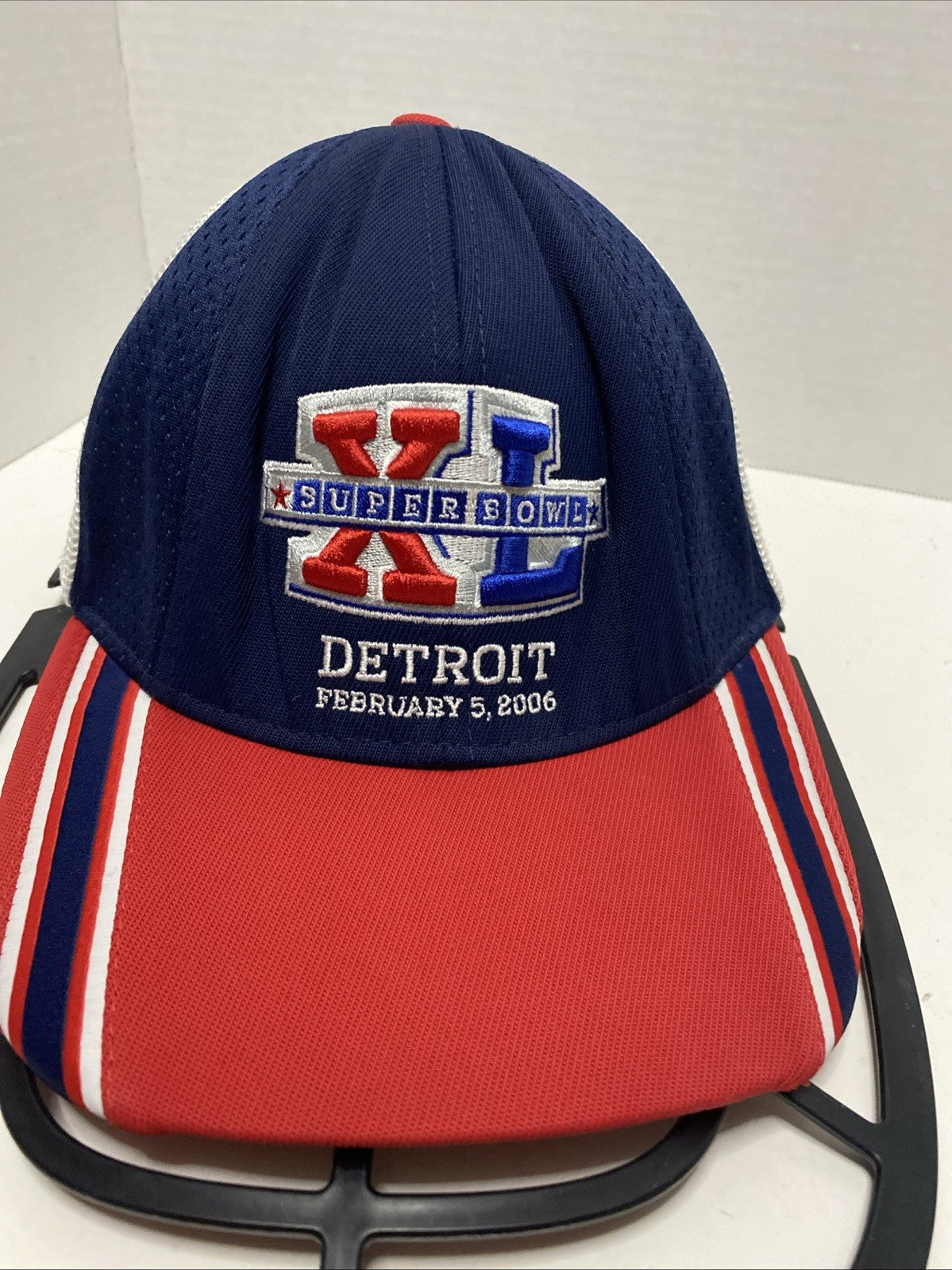 Vintage REEBOK NFL SUPER BOWL XL Commemorative Baseball Hat DETROIT Feb 5 2006