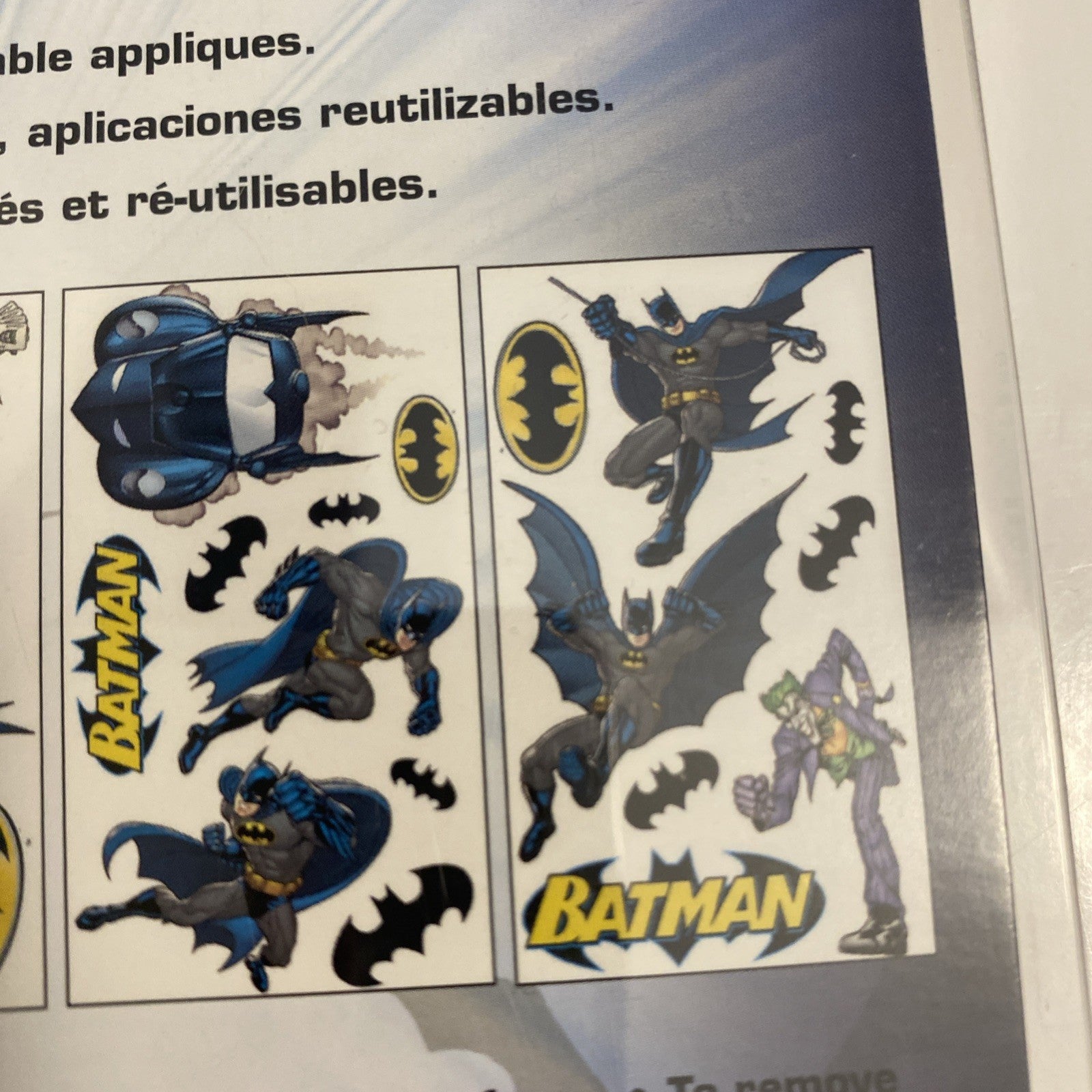 BATMAN GOTHAM 31 Big Removable Vinyl Wall Decals BATMOBILE Room Decor Stickers