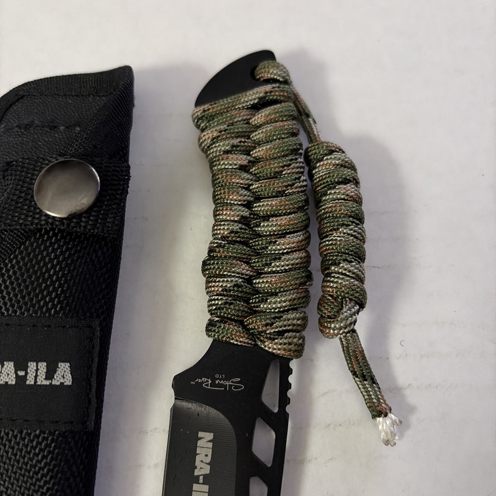 NRA-ILA Stone River Paracord Handle Fixed Blade Tactical Knife with Sheath