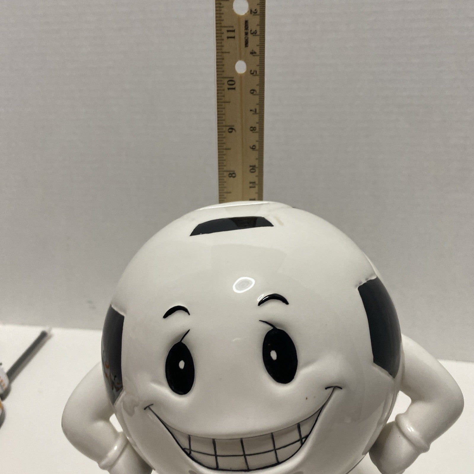 Russ Berrie Ceramic Soccer Ball Character Money Bank - 2019 - 8” - Hard To Find
