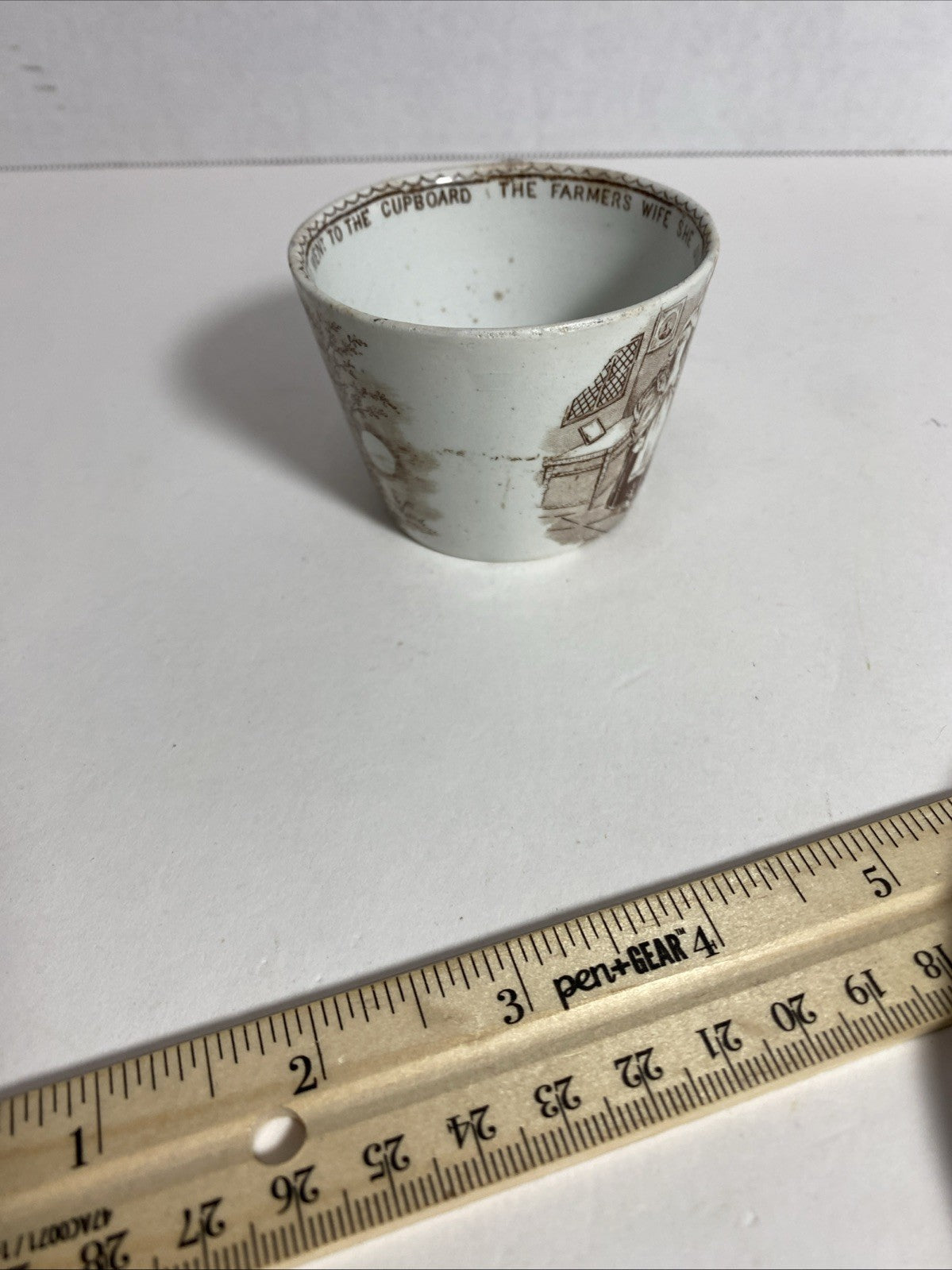 Staffordshire Whitaker And Co Transferware Nursery Rhyme Cup Old Mother Hubbard