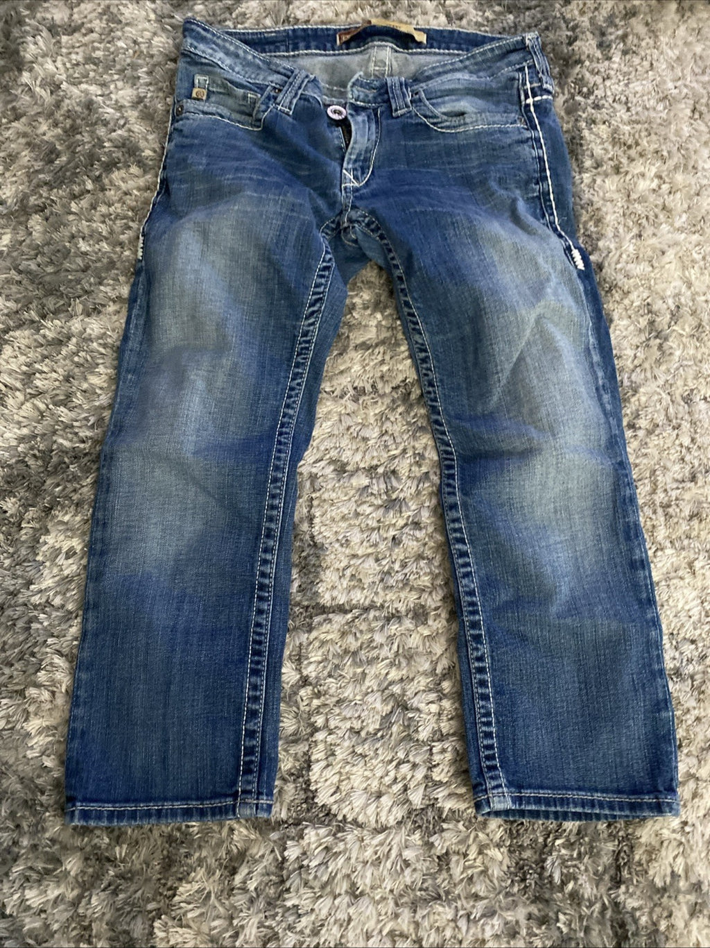 Big Star Women's Sweet Boot Denim Blue Jeans Size 28R Ultra Low Rise 28 X 19