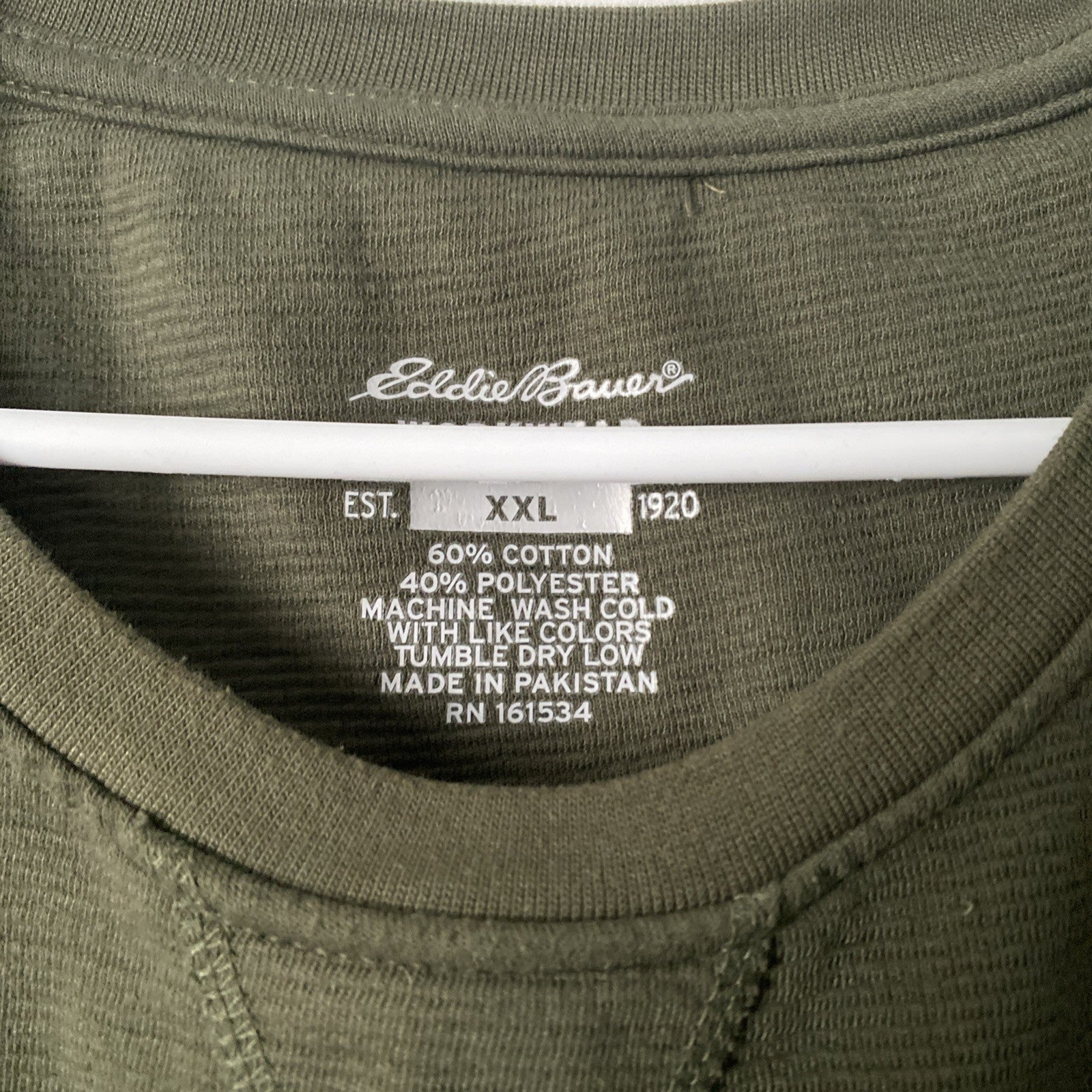 Eddie Bauer workwear double XL green pullover long sleeve. E-005