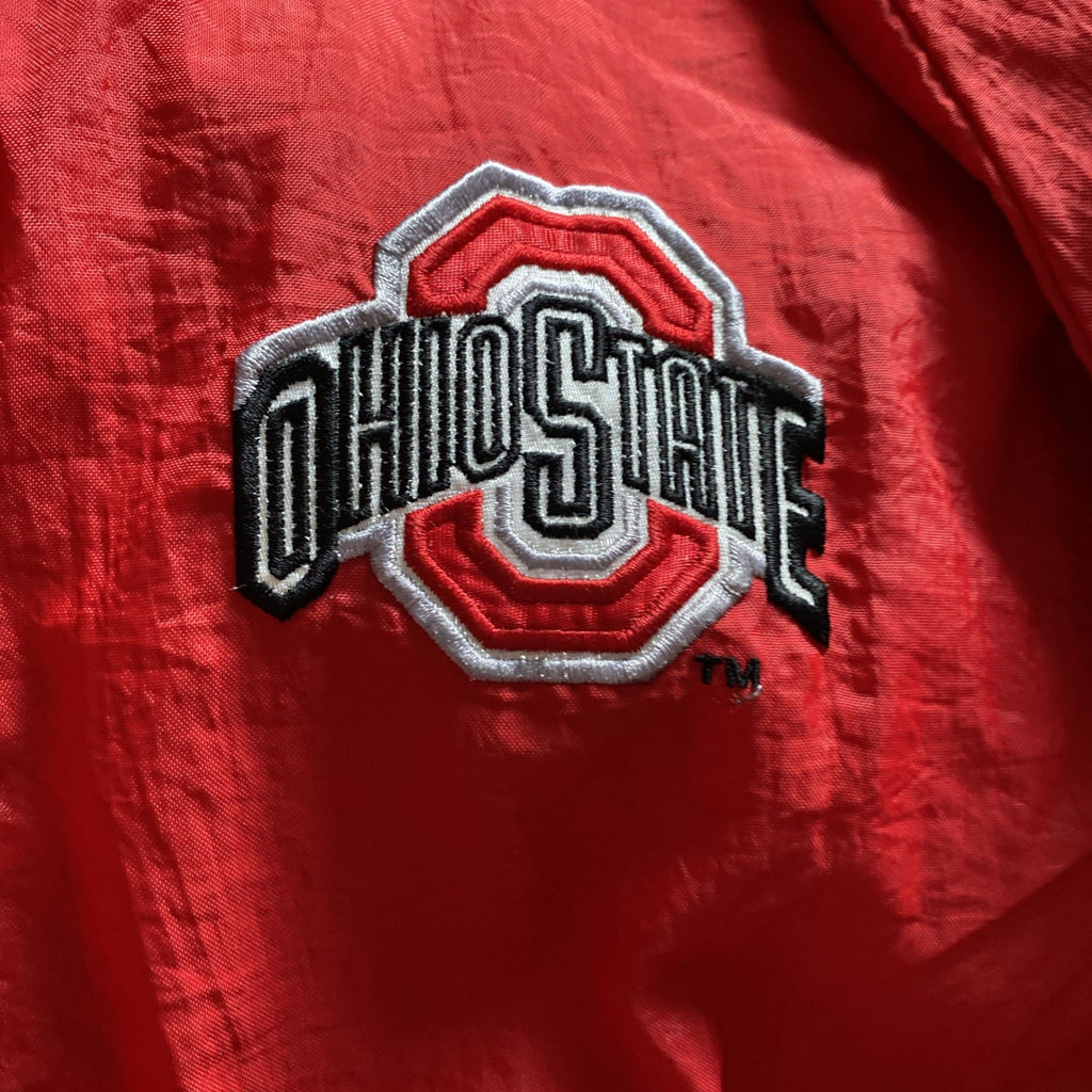 Vintage 90s Pro Player Ohio State Quilted Reversible Hooded Jacket Mens Medium