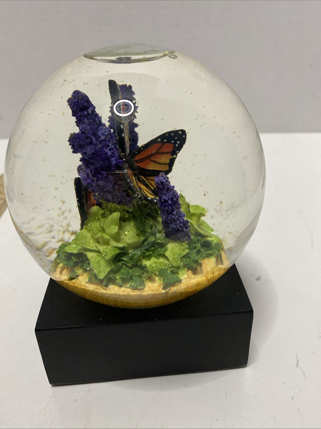 Monarch Butterfly Water Glitter Globe VTG 2014