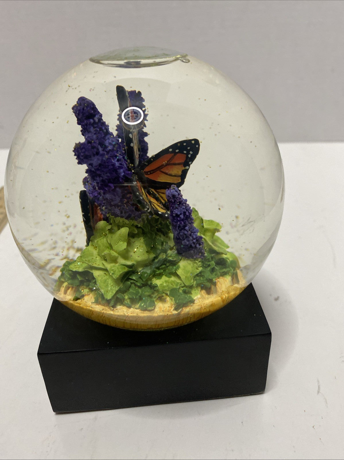 Monarch Butterfly Water Glitter Globe VTG 2014