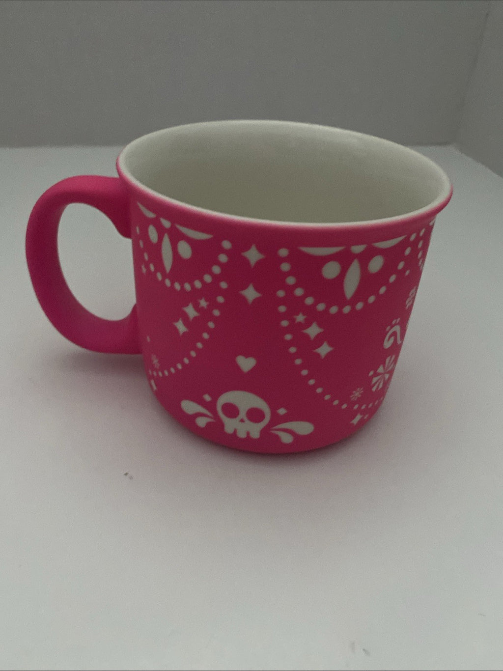 Hot Pink Sugar Skull Dia de Los Muertos Mug
