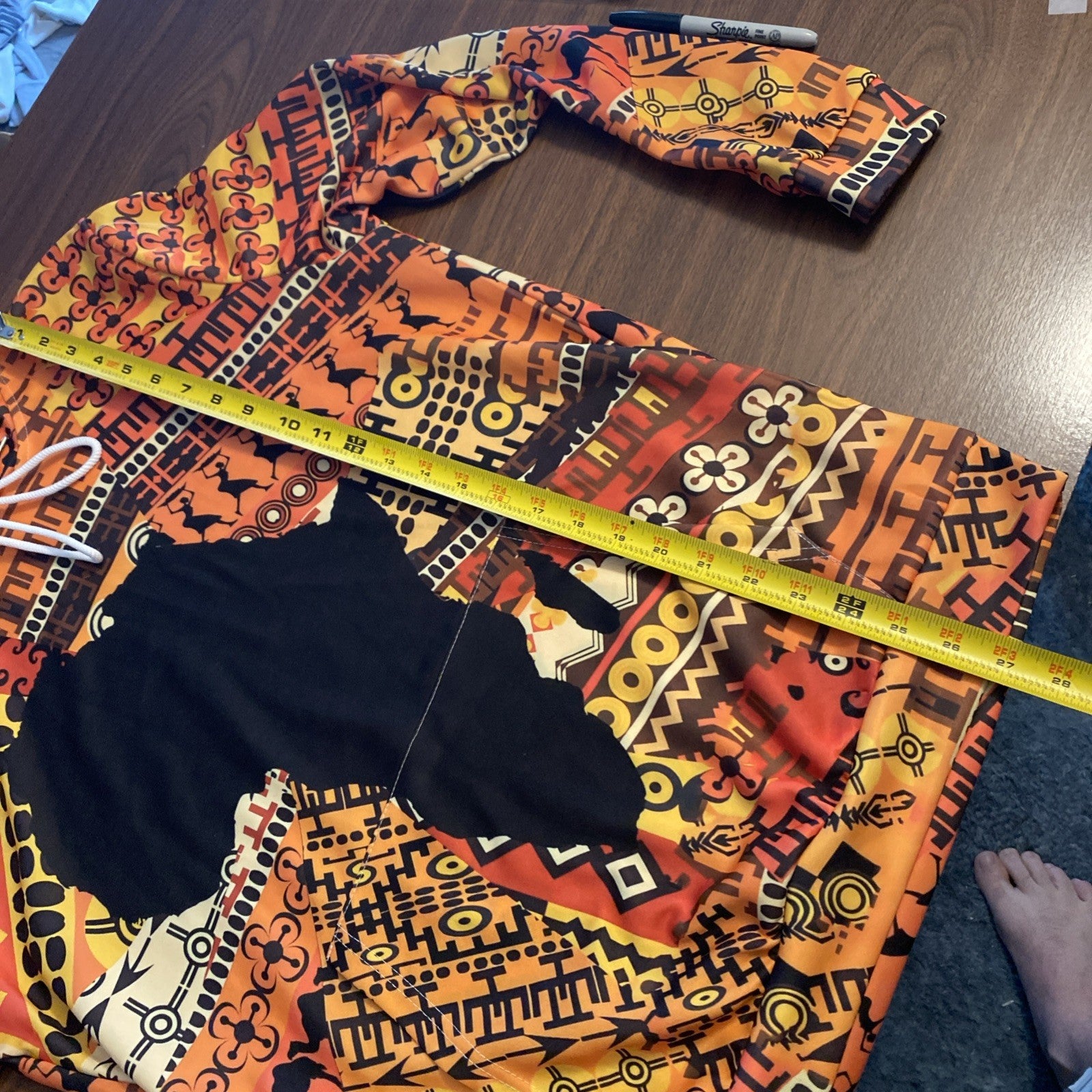 Vintage Men’s hoodie size medium Africa African print African hoodie