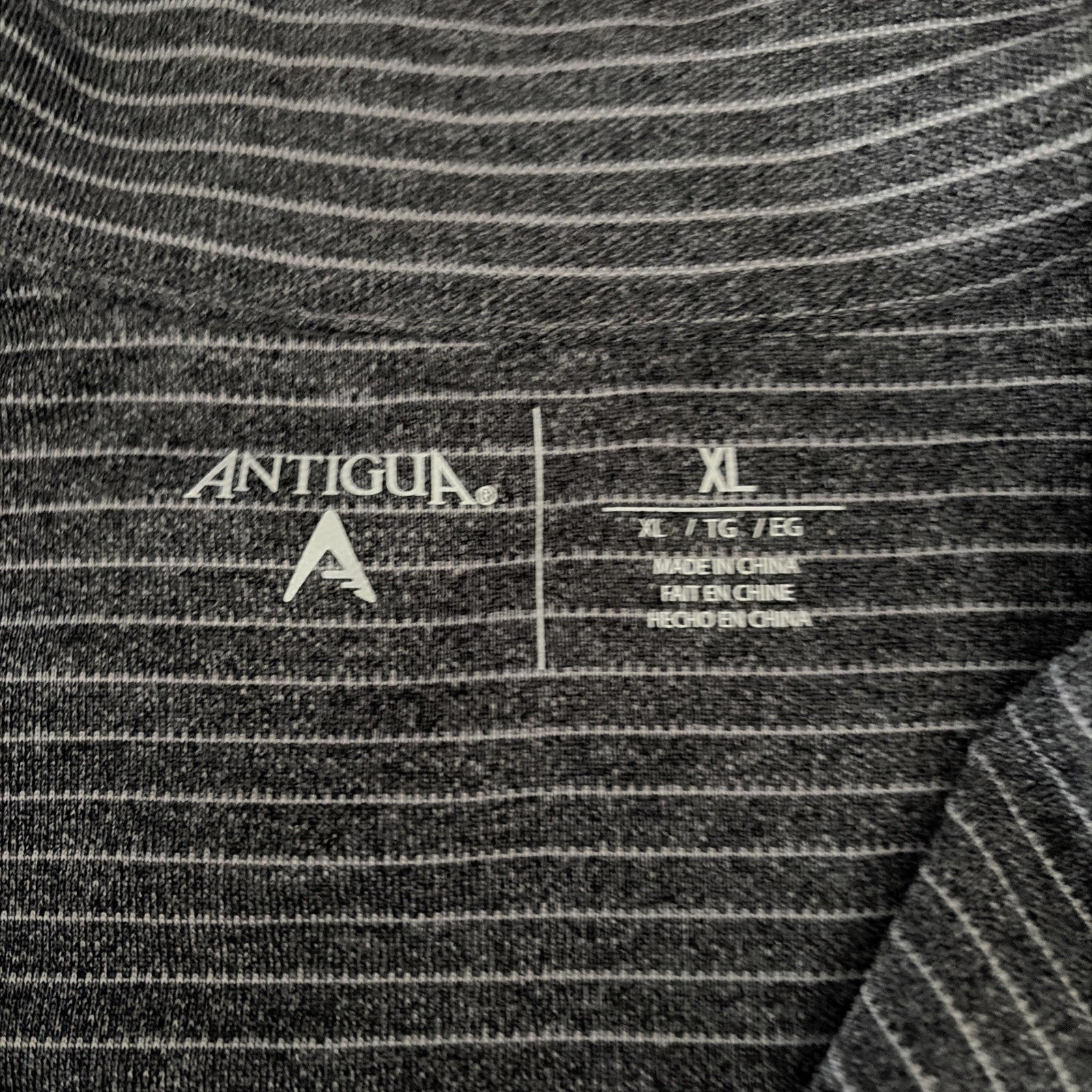 Antigua Men’s XL Detroit Lions Short Sleeve Polo Grey Gray Stripe Short