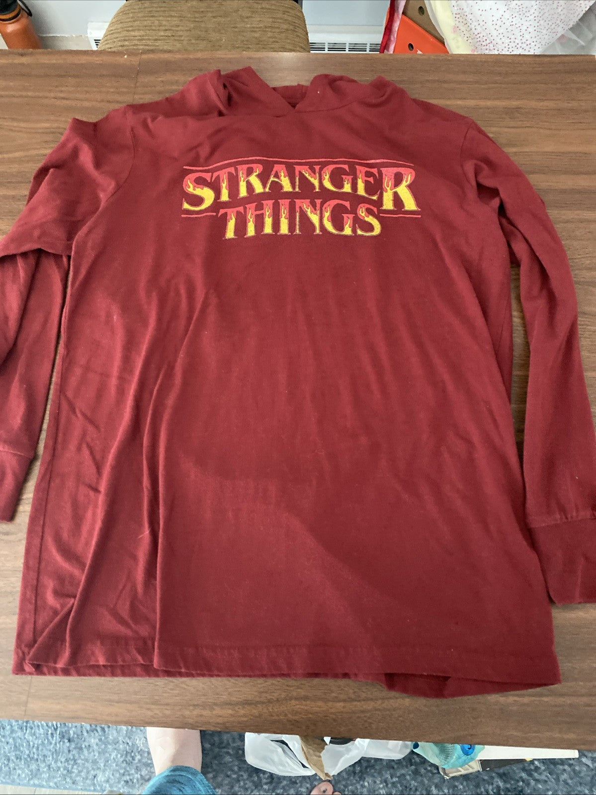 Stranger Things  Long Sleeve W/Hoodie Mens Juniors L Netflix Original