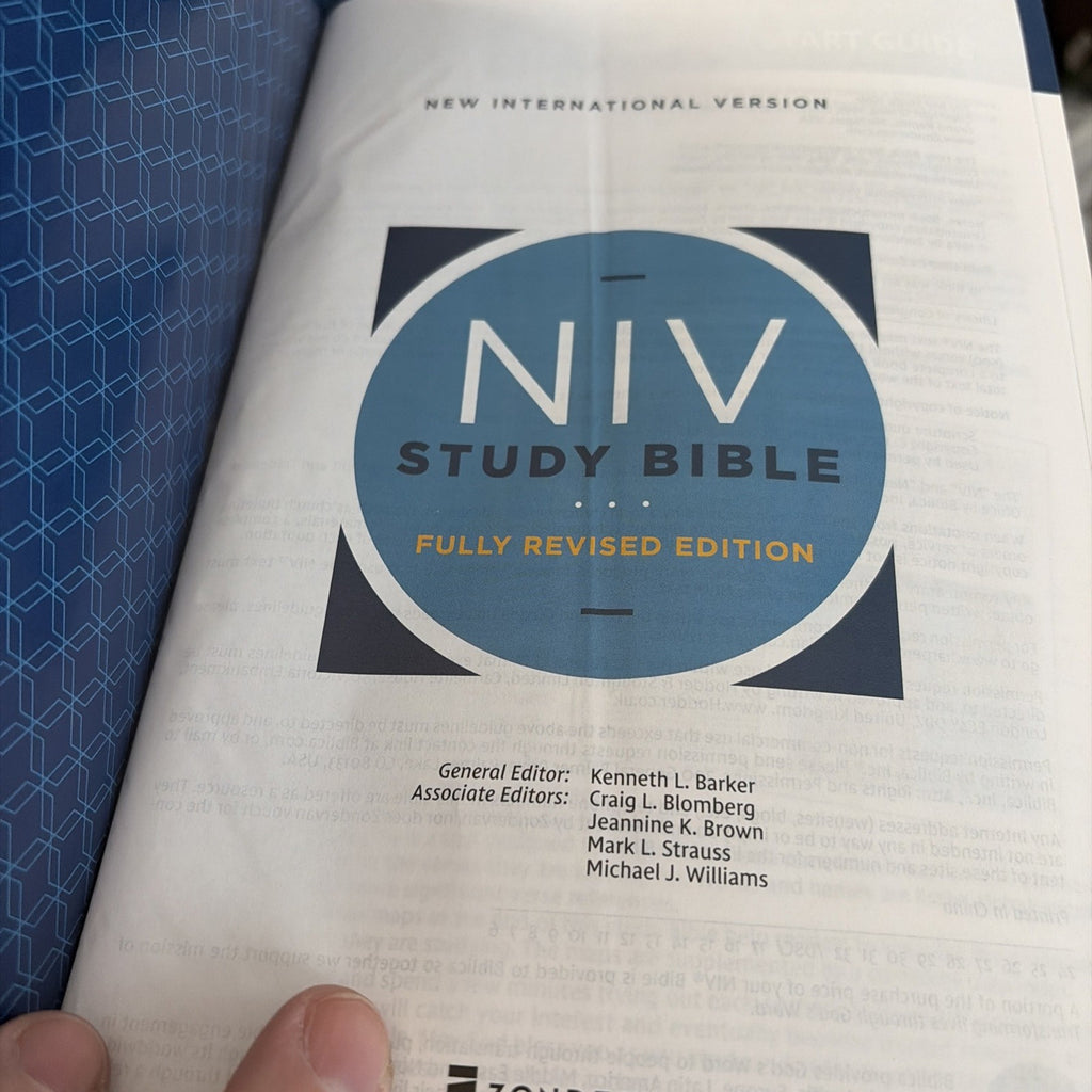 NIV Study Bible - Navy Blue / Tan Brown LeatherSoft No Box