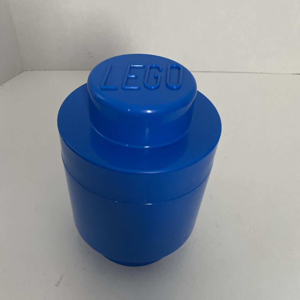 Lego Storage Container Blue Stackable Round. 1 Stud Size