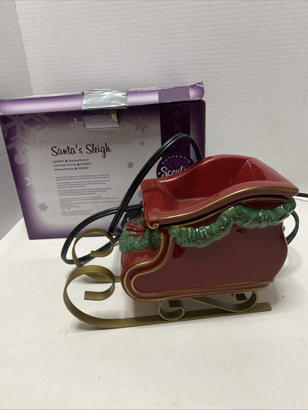 Scentsy Santa's Sleigh Element Warmer 2014 Holiday Collection Retired w/ Box
