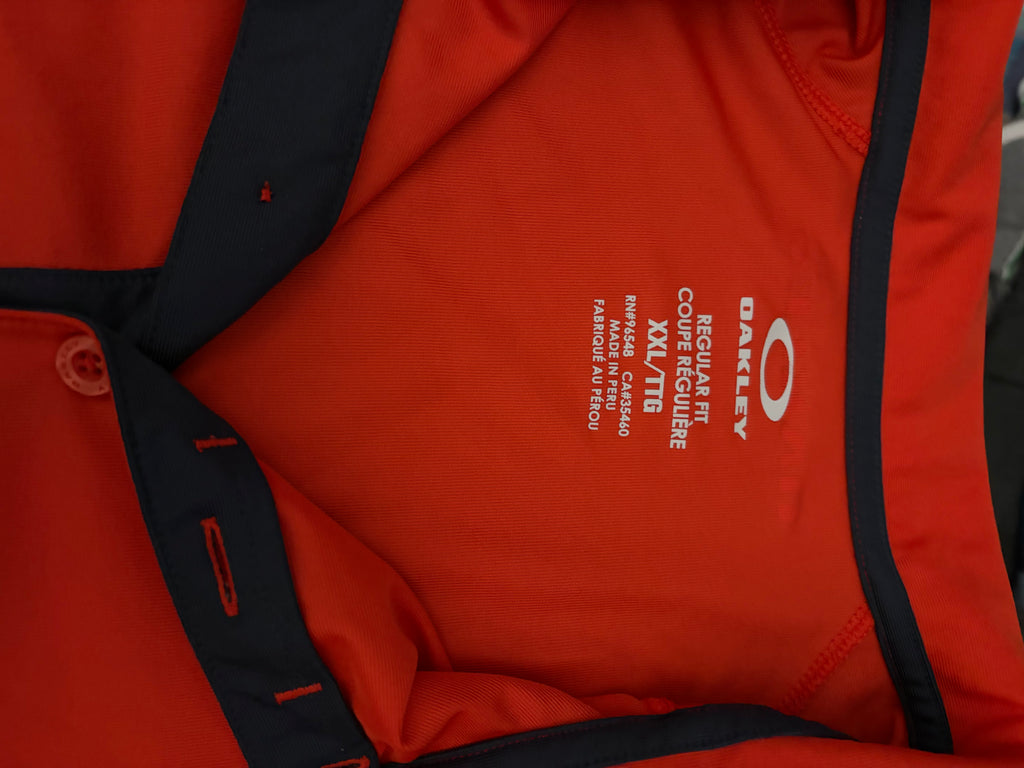 Oakley 2XL men’s orange golf shirt