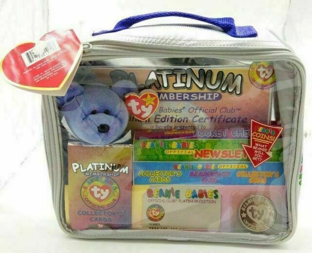 ty Beanie Babies Original Membership Club Platinum Kit Bag 1999 Vintage Sealed